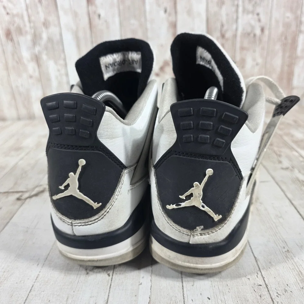 Jordan 4 Retro Military Black Kids Sneakers White Grey DH6927-111 Size 7Y